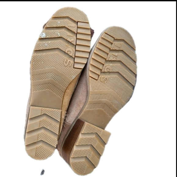 Sorel Waterproof Cate Pull On Tan Suede Leather Ankle Boot Western Lug Women 7 - Picture 8 of 15
